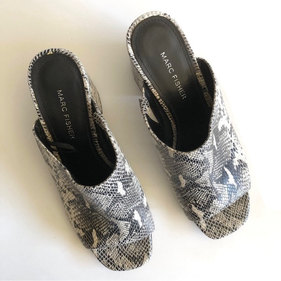 Marc Fisher Resa Snakeprint Block Heel Mule - Picture 4 of 12